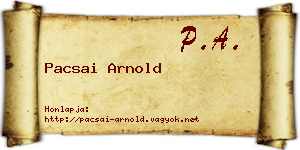 Pacsai Arnold névjegykártya