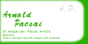 arnold pacsai business card